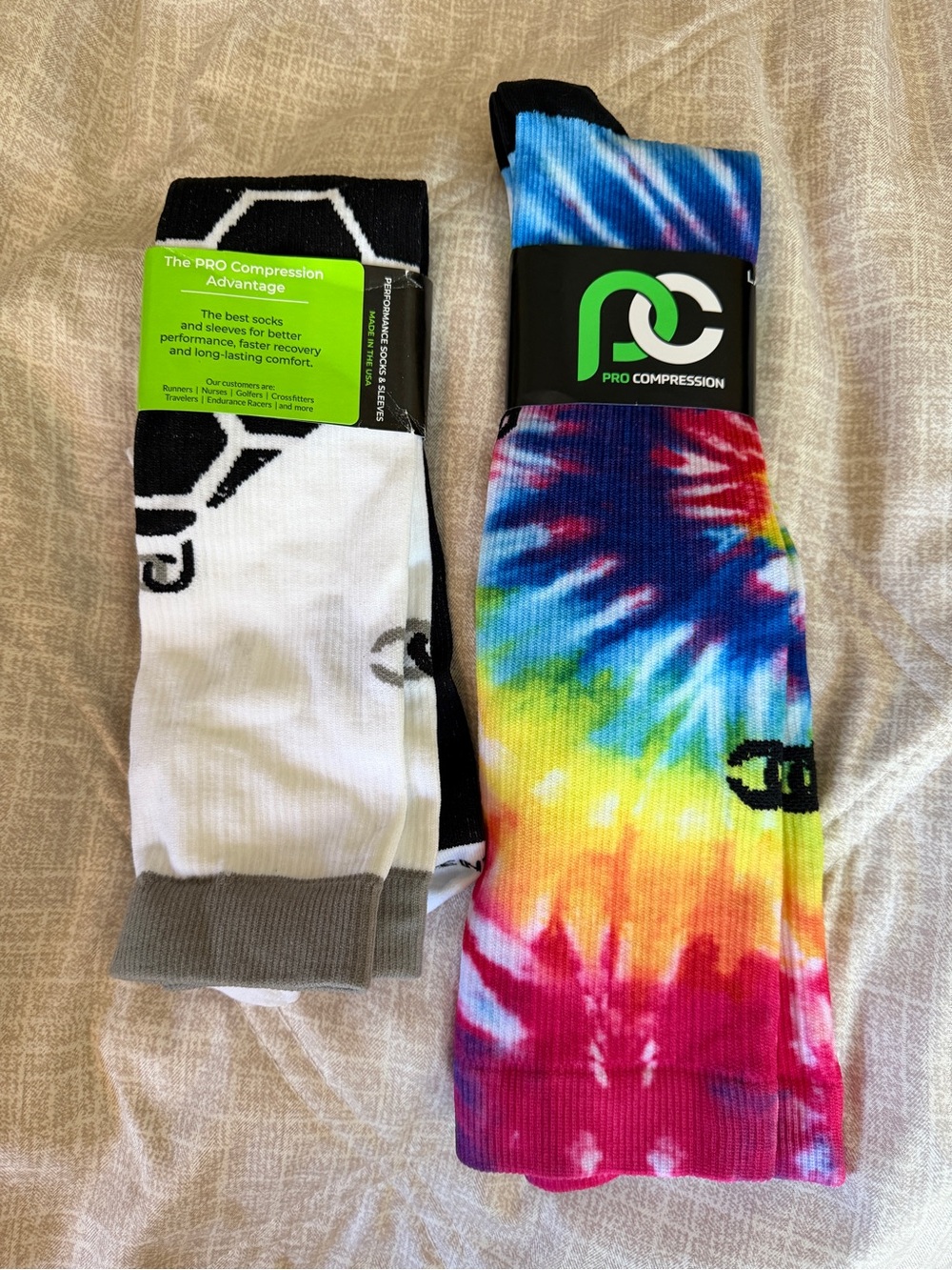 Pro Compression Socks 2-Pair L/XL - Multicolor